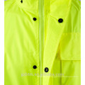 Hola Vis ANSI chaqueta de lluvia impermeable 100% impermeable impermeable con capucha de alta visibilidad clase 3 reflexivo de seguridad capucha Rainsuit